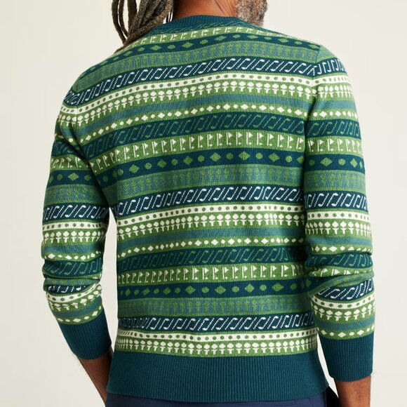 NWT $139 BONOBOS Green Golf Cotton Cashmere Crewneck Fair Isle Sweater Gift MED - Picture 5 of 6